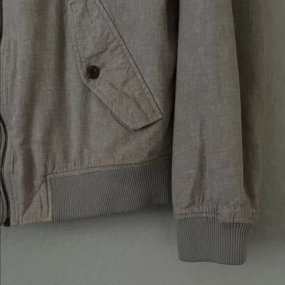 Like New! Banana Republic Linen-Blend Bomber Jacket in Sand in Size M